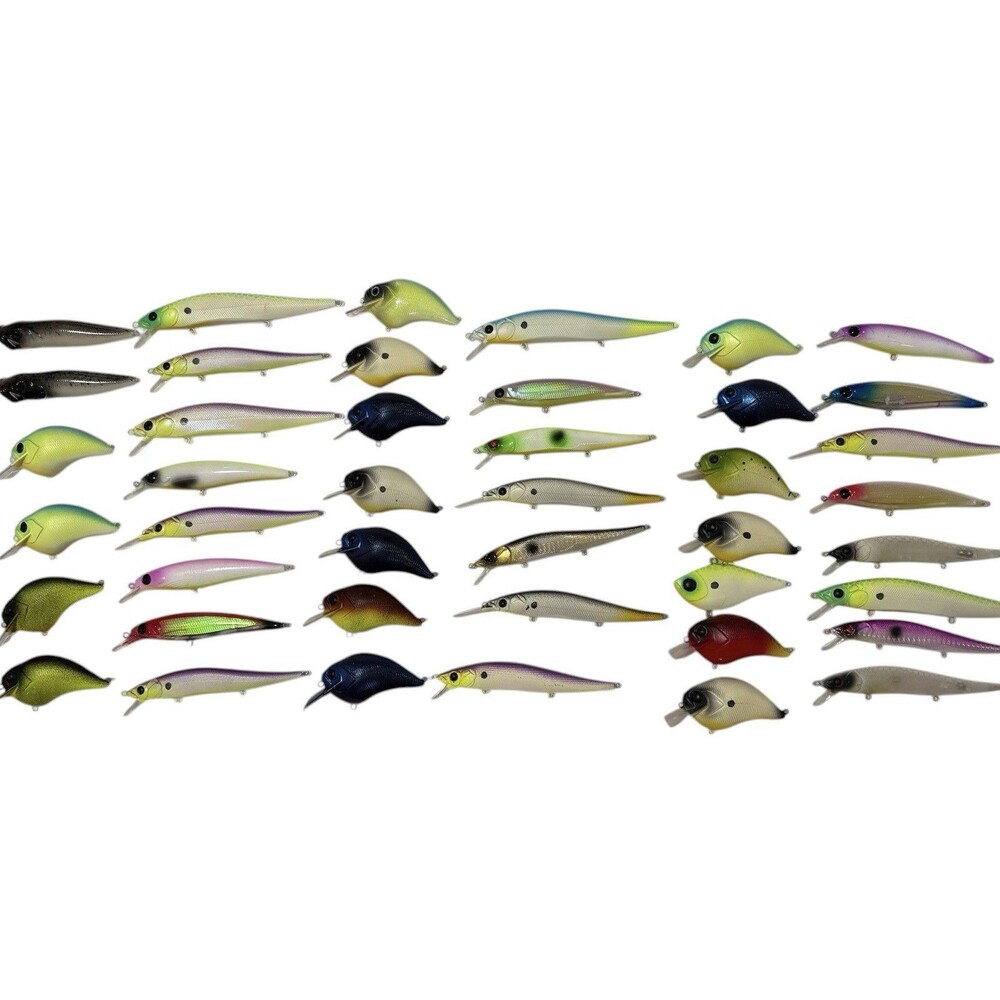 Fishing Lure Bundle Lot Hand Painted Bass Fishing Crankbait Top Water (40+)